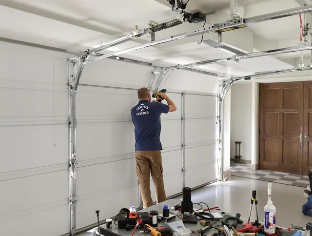 Fullerton Garage Door Repair certified technician performing precision garage door repair in Fullerton