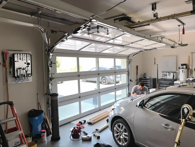 Garage door noise reduction service by Fullerton Garage Door Repair in Fullerton
