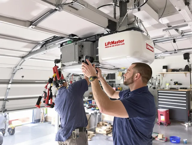 Fullerton Garage Door Repair technician performing advanced diagnostics on garage opener in Fullerton