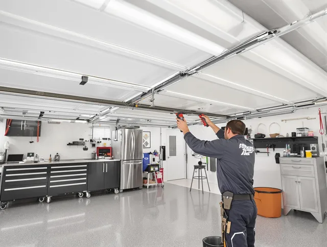 Overhead garage door repair service by Fullerton Garage Door Repair in Fullerton