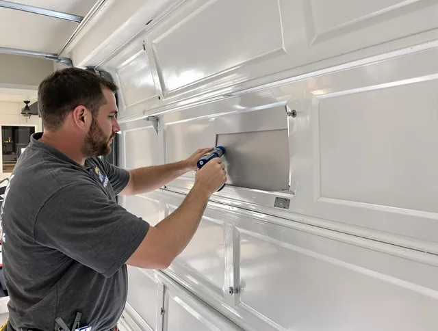 Garage door panel repair by Fullerton Garage Door Repair in Fullerton