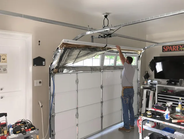 Garage door section replacement by Fullerton Garage Door Repair in Fullerton